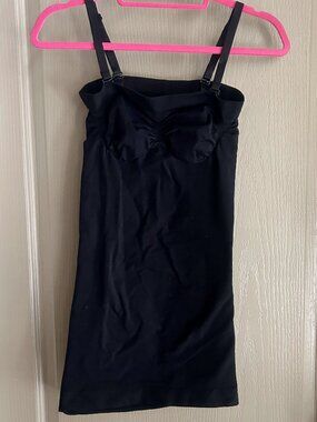 Body Beautiful Shapewear Cami Built-In Bra Tummy Control Size L Black Bodycon